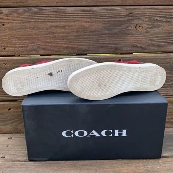 Coach Leather Sneakers Sz 8.5 - Picture 6 of 8
